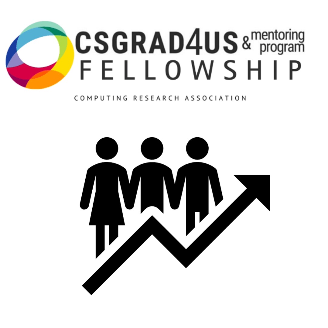 CSGrad4US logo with a trendline chart overlayed with silhouettes of three people