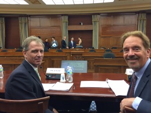 Greg Hager (left) and Keith Marzullo (right) prepare to give testimony before the House Science, Space and Technology Subcommittee on Research and Education on Oct 28, 2015. 