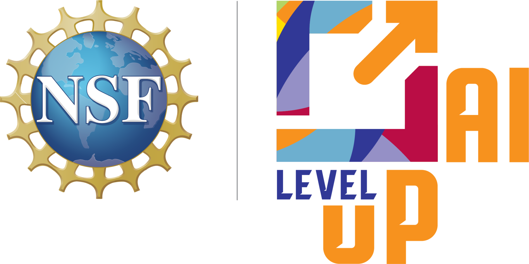 Level Up AI Logo_w NSF CRA